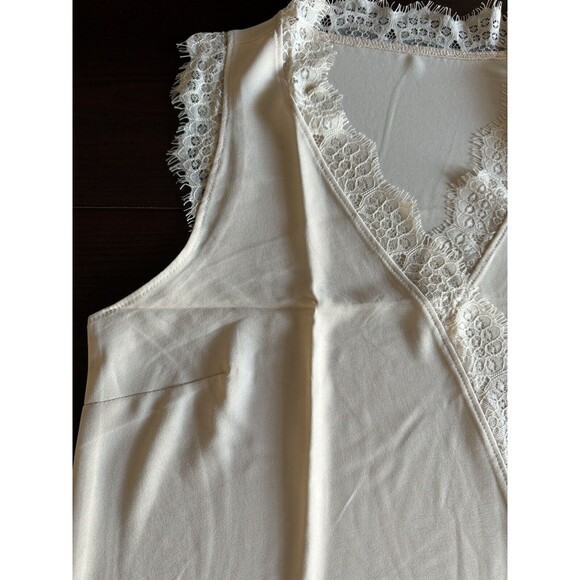 ROSKIKI Women's Solid Sleeveless top Wrap V Neck Lace Trim Cami spring summer - Picture 6 of 8